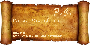 Palcsi Cipriána névjegykártya